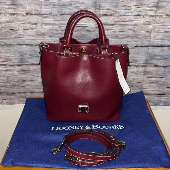 Dooney & Bourke Bordeaux Leather Handbag/Crossbody and Dust Cover NWT - Picture 6 of 7